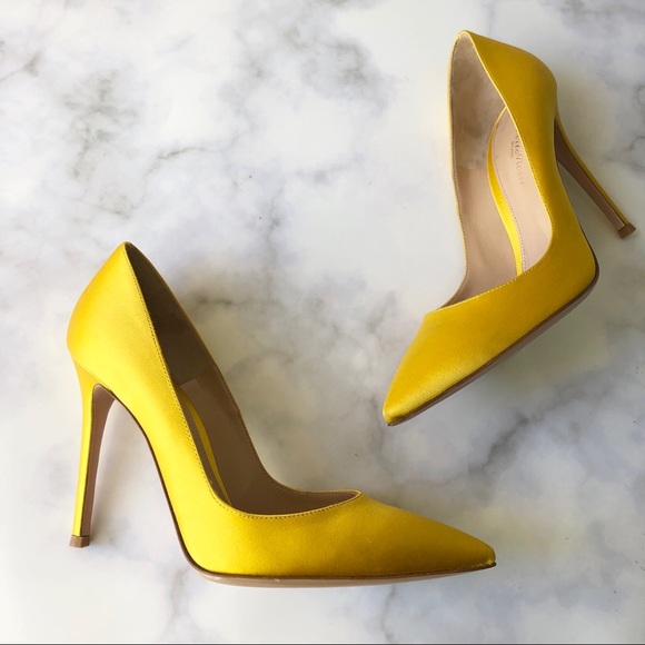 Gianvito Rossi Shoes - Gianvito Rossi Satin Pumps Sunflower Yellow